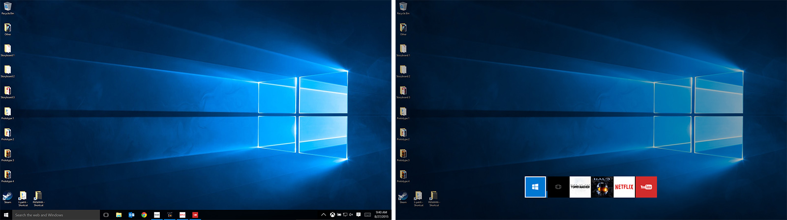 Keyboard Mouse Task Bar vs Controller Task Bar