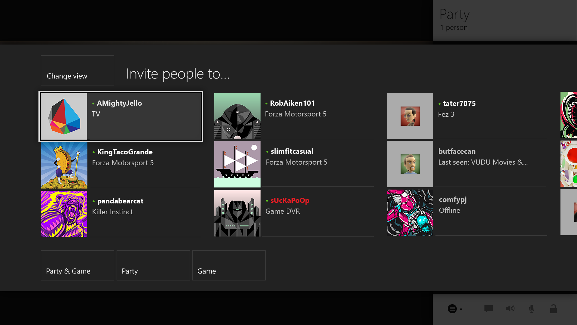 Xbox One (2013) Party Invite