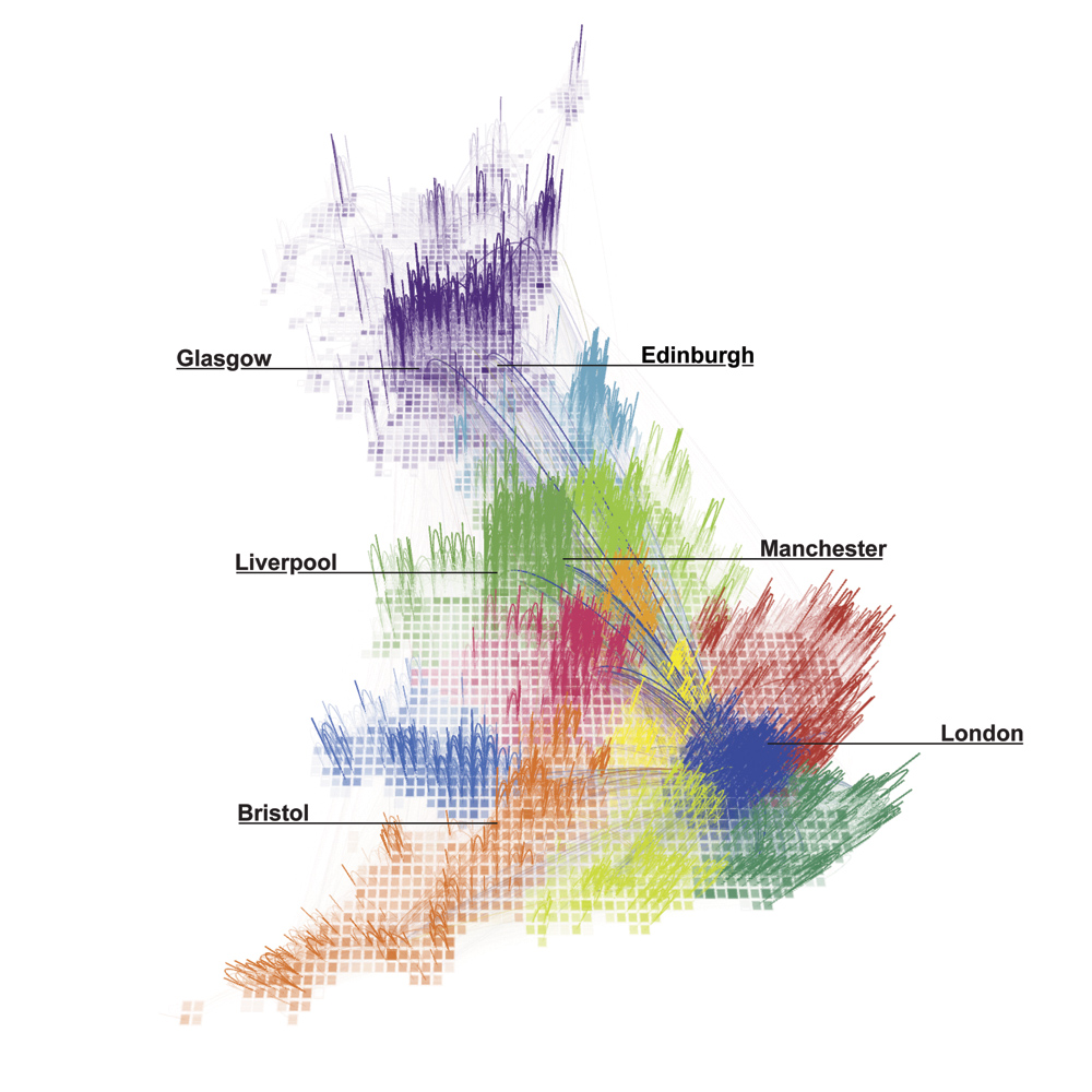 Human Network - Colored Clusters